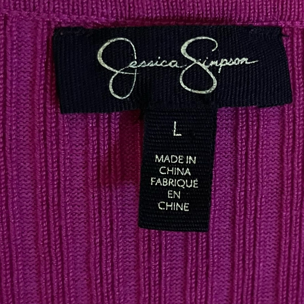 Jessica Simpson Adrielle Long Sleeve Sweater Top in Festival Fuchsia size L - Picture 13 of 14